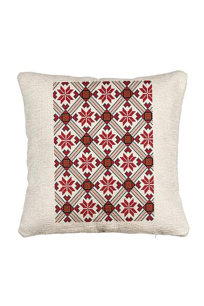 BEKZ Fata de perna Canapea, Model cu Motive Romanesti 2, 40x40 cm, Cu fermoar