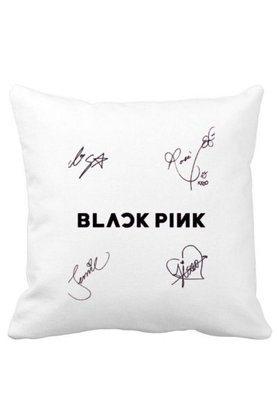 BEKZ Blackpink Pillowcase With Signatures, Model 2, 40x40 Cm, White, Matte
