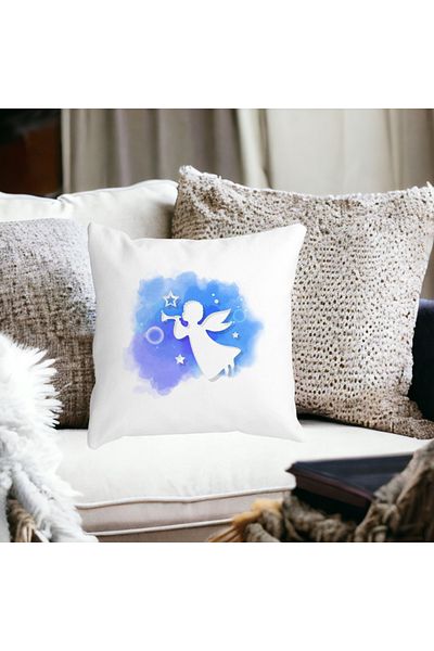 BEKZ Christmas Themed Pillowcase, Angel, 40x40 Cm, White, Matte