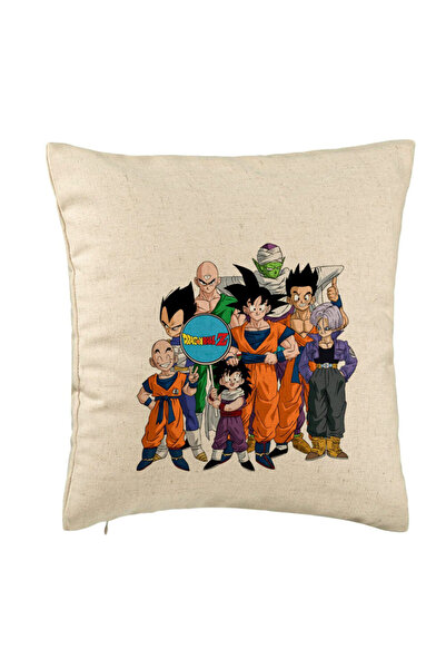 BEKZ Decorative Pillow with Dragonball Characters 2, 40x40 cm, Beige, Removab...
