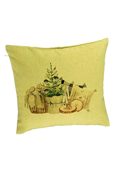 BEKZ Декоративна възглавница с коледна тематика, 17, 40x40 см, зелена, с подв...
