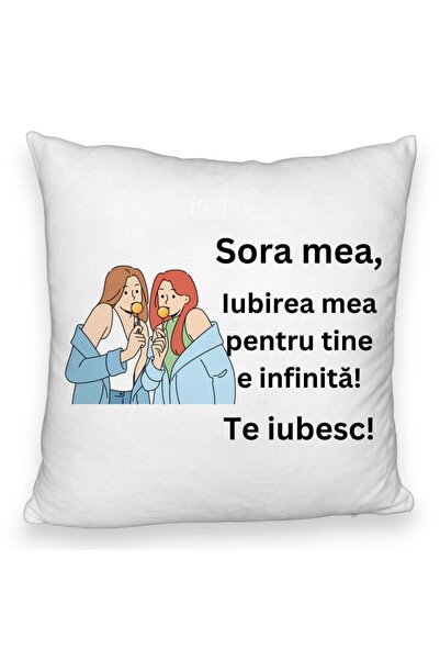 BEKZ Față de pernă pufoasă, Sora mea 14, 40x40 cm, albă