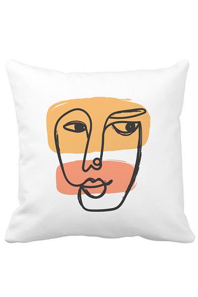 BEKZ Față de pernă cu model fetiță femeie, 40x40 cm, alb, mat