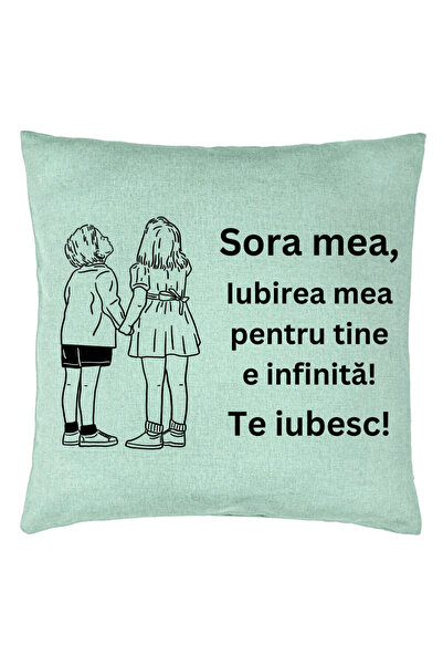 BEKZ Διακοσμητικό Μαξιλάρι My Sister 18, 40x40 εκ., Πράσινο της Μέντας, Αφαιρ...