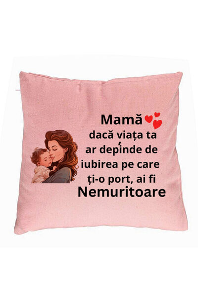 BEKZ Față de pernă, model pentru mama de 8 ani, 40x40 cm, roz