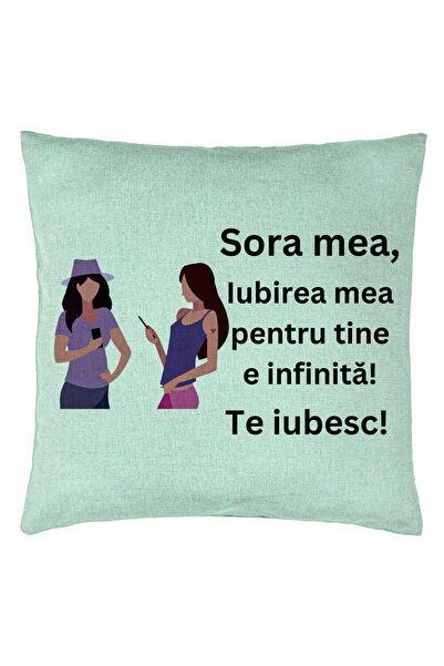 BEKZ Perna Decorativa Sora mea 16, 40x40 cm, Verde Menta, Husa Detasabila, Bu...