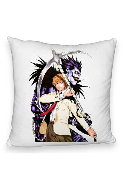 BEKZ Față de pernă pufoasă cu Deathnote 1, 40x40 cm, albă