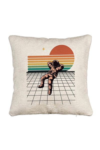 BEKZ Perna Decorativa Canapea, Model Astronaut To the Moon, 40x40 cm, Cu fermoar