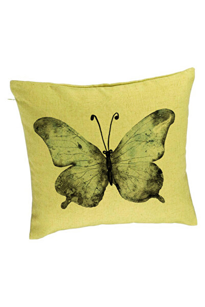 BEKZ Față de pernă, model fluture 1, albastru și negru 40x40 cm, verde