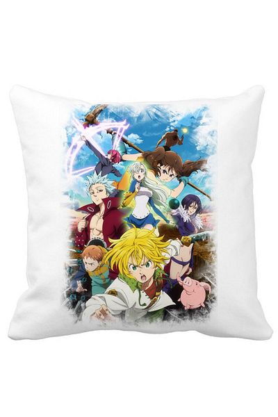 BEKZ Pillowcase With Seven Deadly Sins, 40x40 Cm, White, Matte