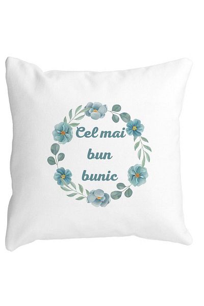 BEKZ Perna Decorativa pentru Bunicul 4, 40x40 cm, Alba, Mata, Husa Detasabila, Burduf