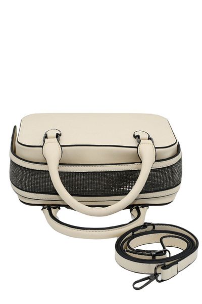 morpelikan Women's Stylish Detailed Zippered Adjustable Cross Strap Cream Hand and Shoulder Bag