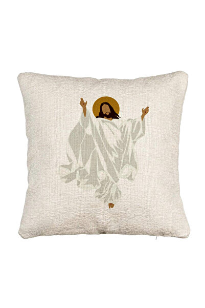 BEKZ Декоративна възглавница за диван с коледна тематика, Исус Христос, 40x40...