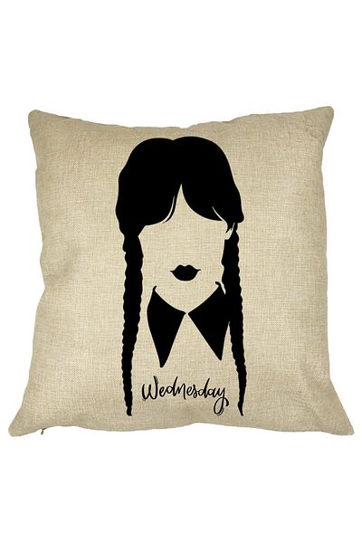 BEKZ Perna Decorativa Wednesday Addams 2,40x40 cm, Husa Detasabila, Burduf