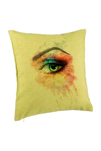 BEKZ Față de pernă, model ochi multicolor, 40x40 cm, verde