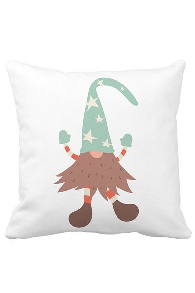 BEKZ Christmas Themed Pillowcase, Gnome 3 40x40 Cm, White, Matte