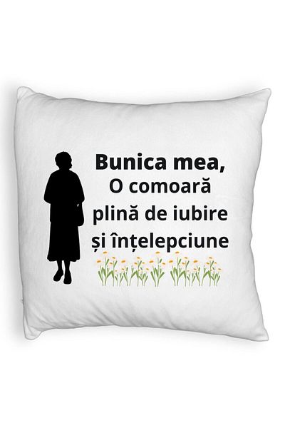 BEKZ Față de pernă pufoasă, pentru bunica 17 ani, 40x40 cm, albă