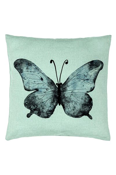 BEKZ Pillowcase, Butterfly Pattern 1, Blue And Black 40x40 Cm, Mint Green, Bellows