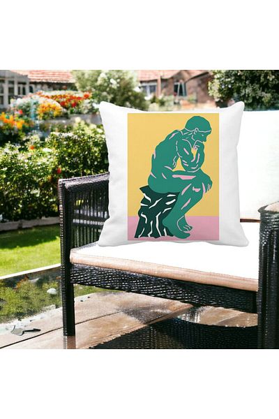BEKZ The Thinker Square Pillowcase, 40x40 Cm, White, Matte