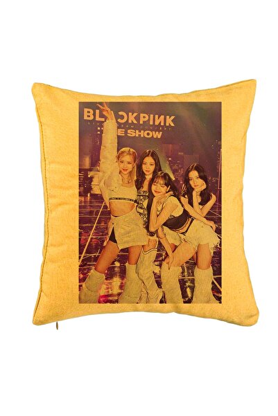 BEKZ Perna Decorativa BlackPink, Model 7, 40x40 cm, Galben, Husa Detasabila, ...