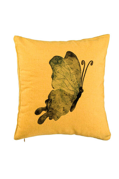 BEKZ Perna Decorativa, Model Fluture 2, Blue and Black 40x40 cm, Galben, Husa...