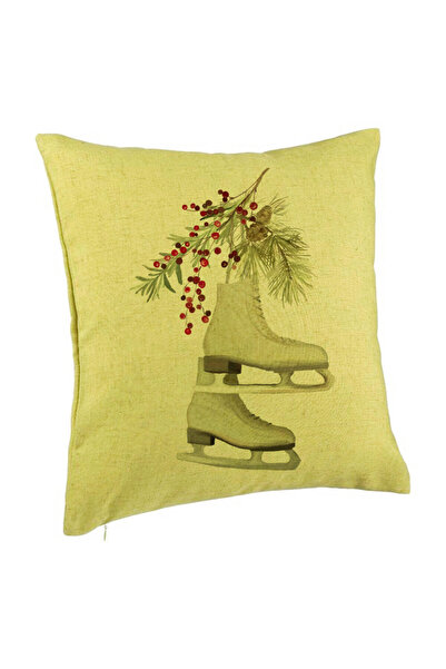BEKZ Christmas Pillowcase, Ice Skates, 2, 40x40 Cm, Green