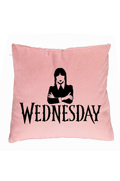 BEKZ Față de pernă, model Wednesday Addams 4, 40x40 cm, roz