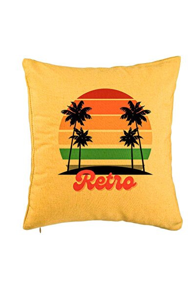 BEKZ Perna Decorativa, Model Retro, 40x40 cm, Galben, Husa Detasabila, Burduf