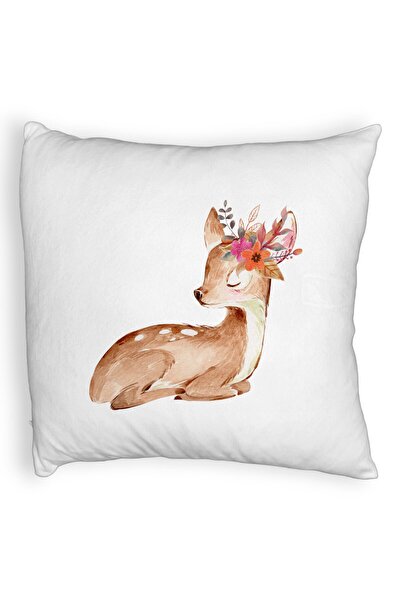 BEKZ Față de pernă pufoasă, model bej, 40x40 cm, albă