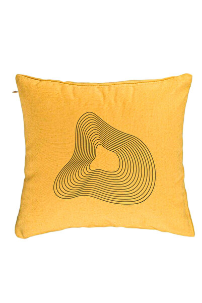 BEKZ Perna Decorativa, Model F1, 40x40 cm, Galben, Husa Detasabila, Burduf