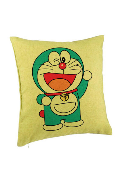 BEKZ Față de pernă, model Doraemon pentru copii, 40x40 cm, verde