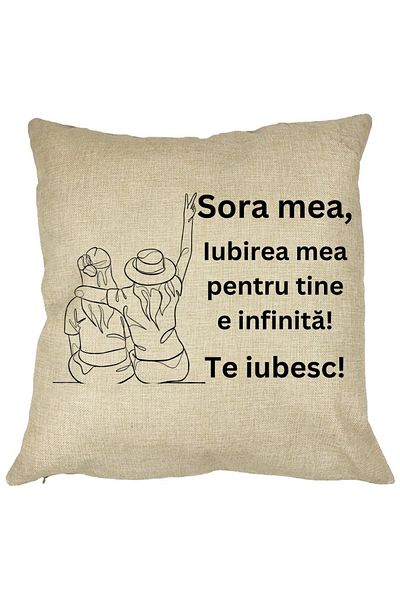 BEKZ Perna Decorativa Sora mea 8, 40x40 cm, Husa Detasabila, Burduf