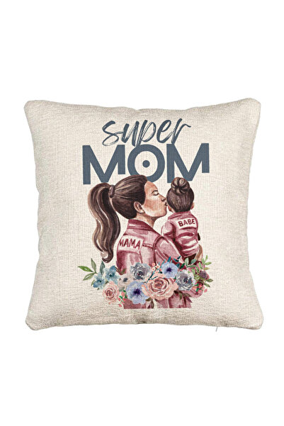 BEKZ Fata de perna Canapea, Model Super MOM Babe, 40x40 cm, Cu fermoar