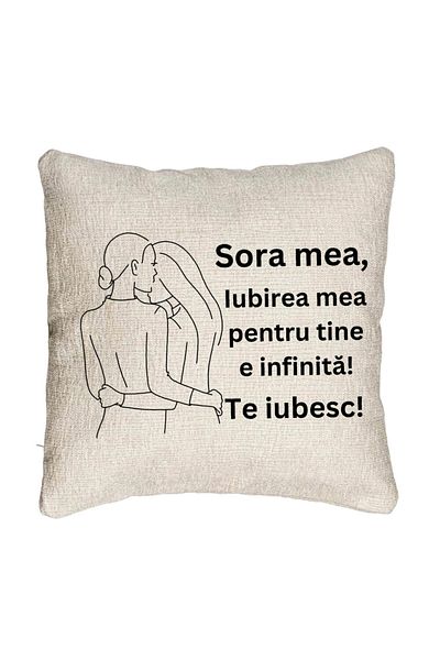 BEKZ Perna Decorativa Canapea Sora mea 10, 40x40 cm, Cu fermoar