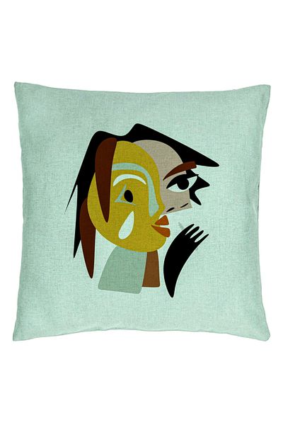 BEKZ Față de pernă, Model Picasso Style 2, 40x40 cm, Verde mentă