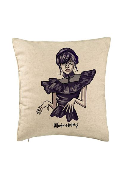 BEKZ Perna Decorativa, Model Wednesday Addams Dancing Hands 1, 40x40 cm, Bej, Husa Detasabila, Burduf