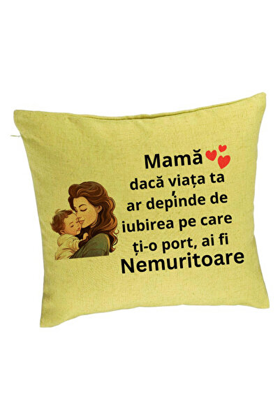 BEKZ Față de pernă, model pentru mama de 8 ani, 40x40 cm, verde