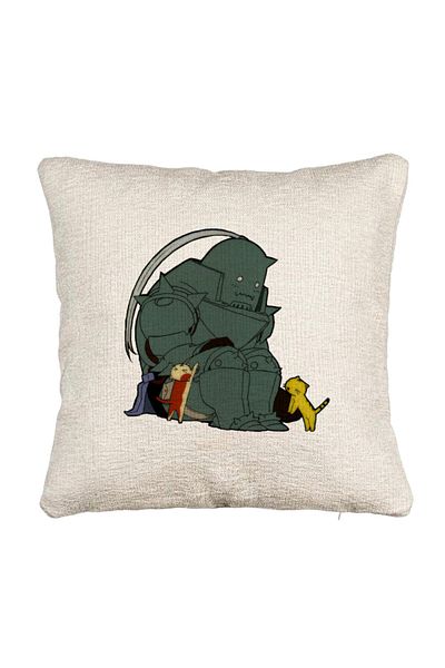BEKZ Perna Decorativa Canapea cu Full Metal Alchemist, 40x40 cm, Cu fermoar