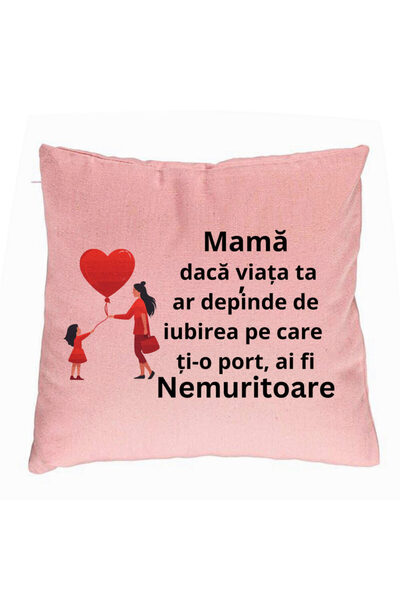 BEKZ Față de pernă, model pentru mama de 7 ani, 40x40 cm, roz