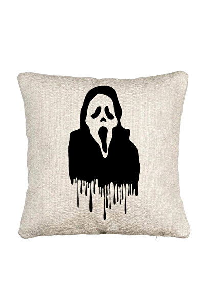 BEKZ Fata de perna Canapea cu motiv Fantoma de Halloween 1, 40x40 cm, Cu fermoar