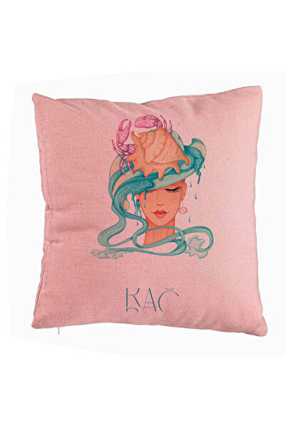 BEKZ Față de pernă, model cu semne zodiacale, 40x40 cm, roz