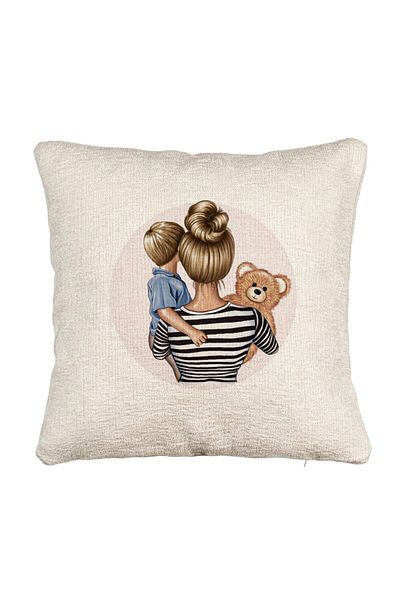 BEKZ Fata de perna Canapea, Model Mommy&apos;s Boy, 40x40 cm, Cu fermoar