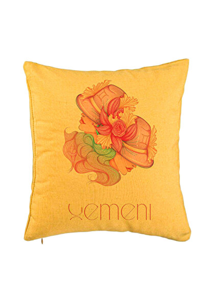 BEKZ Perna Decorativa, Model Zodia Gemeni, 40x40 cm, Galben, Husa Detasabila,...