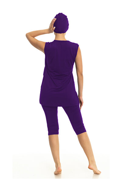 Differend Zero Sleeve Semi-Hijab Swimsuit