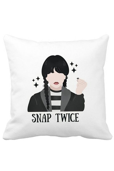 BEKZ Wednesday Addams Pillowcase 6.40x40 Cm, White, Matte