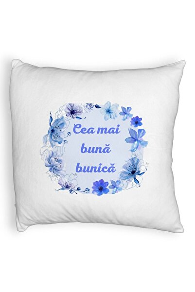 BEKZ Perna Decorativa Fluffy, pentru Bunica 15, 40x40 cm, Alba, Husa Detasabi...