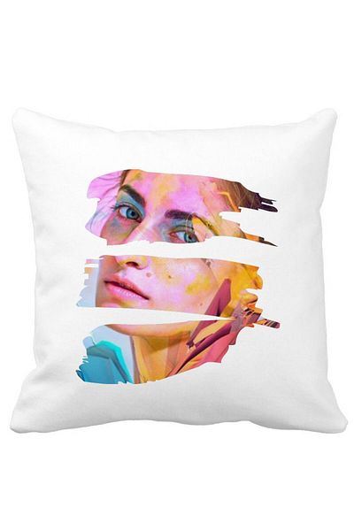BEKZ Square Photo Art Pillowcase, 40x40 Cm, White, Matte