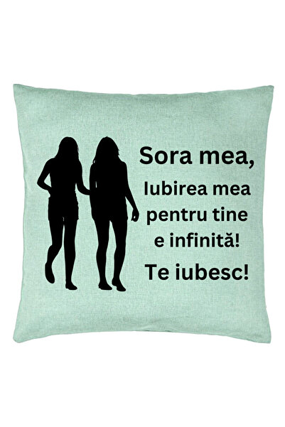 BEKZ Perna Decorativa Sora mea 15, 40x40 cm, Verde Menta, Husa Detasabila, Bu...