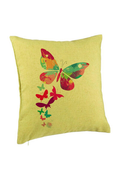 BEKZ Față de pernă, model fluturi colorate, 40x40 cm, verde