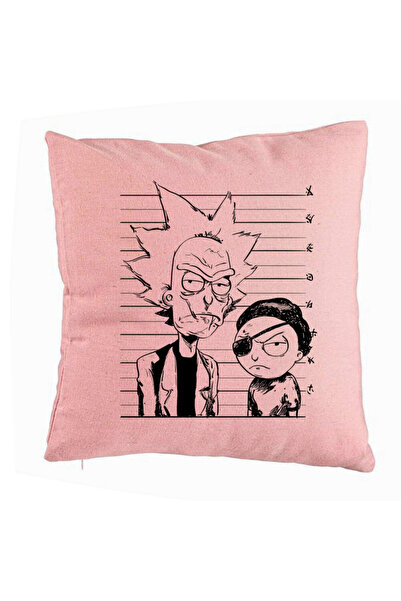 BEKZ Διακοσμητικό μαξιλάρι, σχέδιο Rick and Morty, 40x40 εκ., ροζ, αφαιρούμεν...